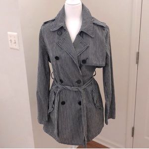 Ralph Lauren Jeans Striped Trench Coat